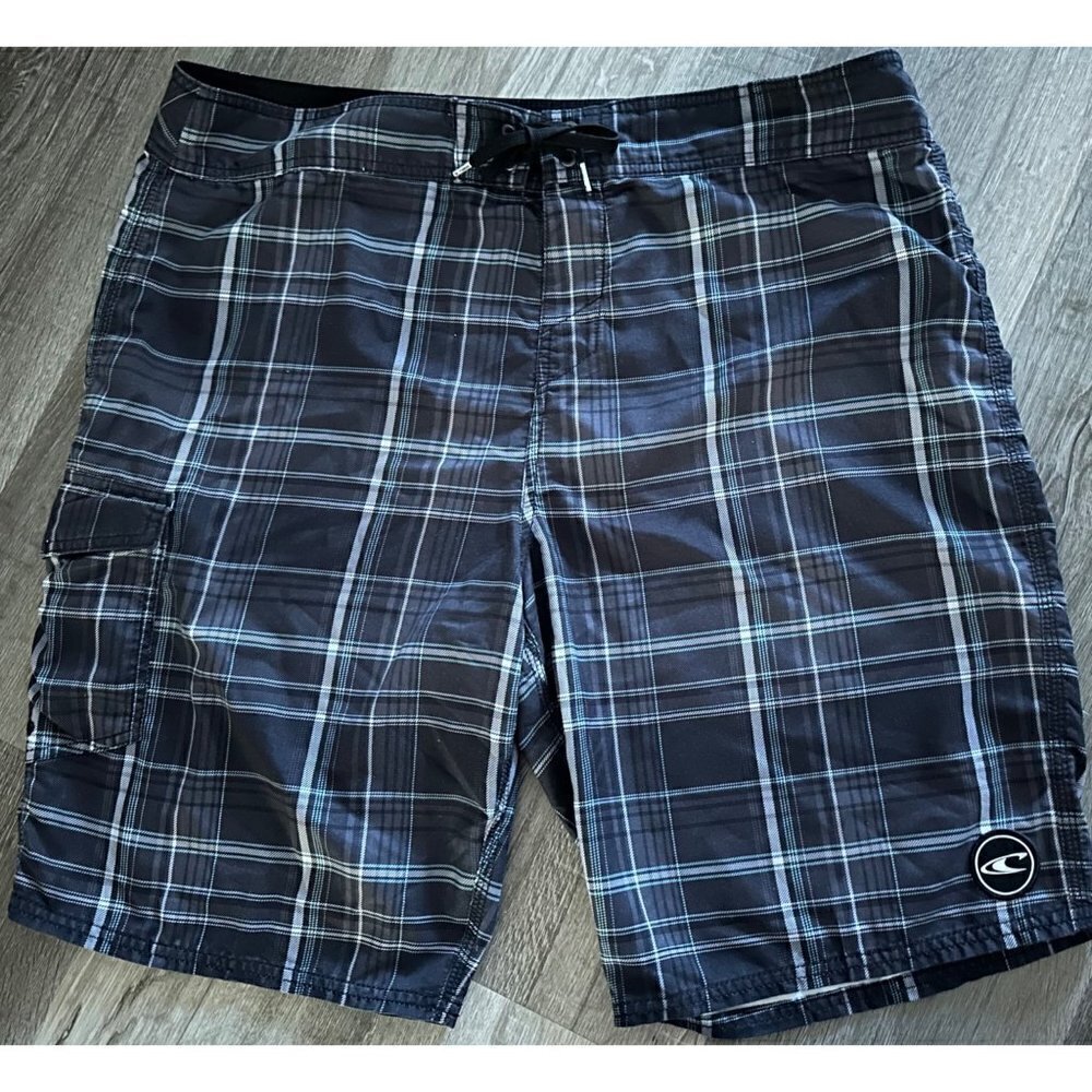 O’Neil gray plaid bathing suit size 38 men’s